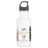 Modern Collage Foto & Happy Thanksgiving Dad Edelstahlflasche (Vorderseite)