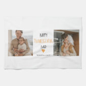 Modern Collage Foto & Happy Thanksgiving Dad Geschirrtuch (Horizontal)