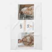 Modern Collage Foto & Happy Thanksgiving Dad Geschirrtuch (Vertikal)