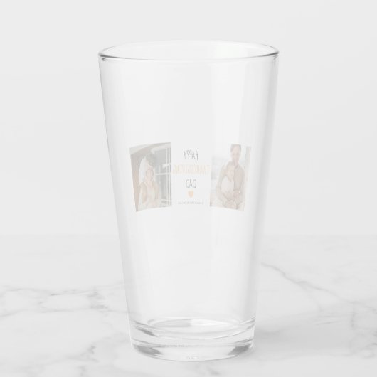 Modern Collage Foto & Happy Thanksgiving Dad Glas (Rückseite)