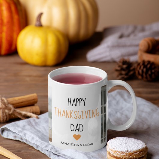 Modern Collage Foto & Happy Thanksgiving Dad Kaffeetasse