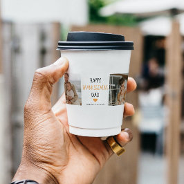 Modern Collage Foto & Happy Thanksgiving Dad Pappbecher