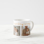Modern Collage Foto & Happy Thanksgiving Espressotasse (Vorderseite Rechts)