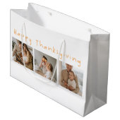 Modern Collage Foto & Happy Thanksgiving Große Geschenktüte (Vorderseite Schrägansicht)