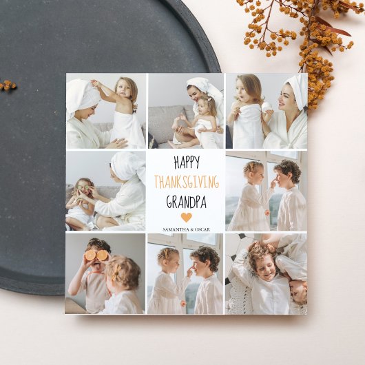 Modern Collage Foto Happy Thanksgiving Großvater