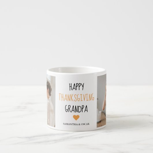 Modern Collage Foto Happy Thanksgiving Großvater Espressotasse (Vorderseite)
