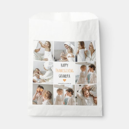 Modern Collage Foto Happy Thanksgiving Großvater Geschenktütchen (Vorderseite)