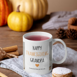 Modern Collage Foto Happy Thanksgiving Großvater Kaffeetasse
