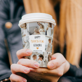 Modern Collage Foto Happy Thanksgiving Großvater Pappbecher