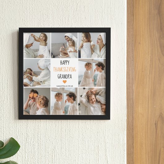 Modern Collage Foto Happy Thanksgiving Großvater Poster