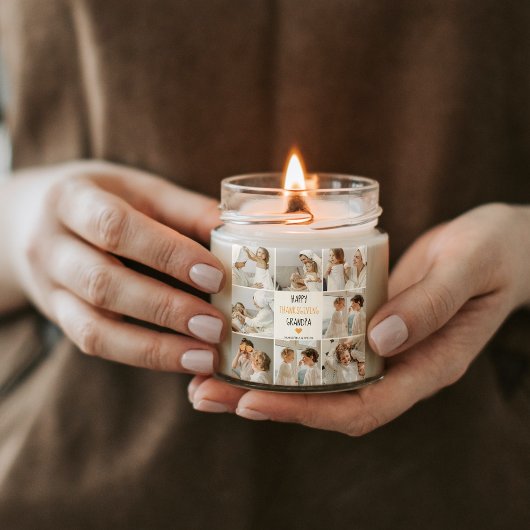 Modern Collage Foto Happy Thanksgiving Großvater Quadratischer Aufkleber