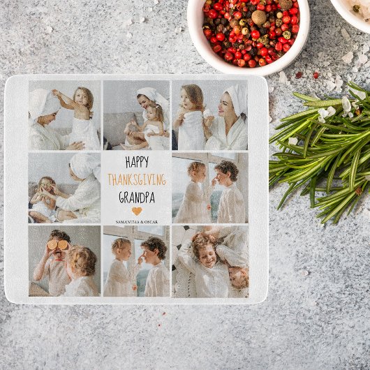Modern Collage Foto Happy Thanksgiving Großvater Schneidebrett