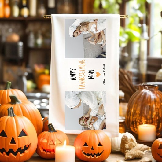 Modern Collage Foto Happy Thanksgiving-Mama Geschirrtuch