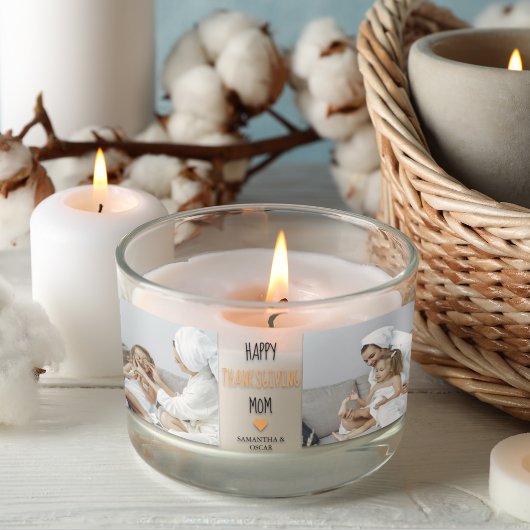 Modern Collage Foto Happy Thanksgiving-Mama Rechteckiger Aufkleber