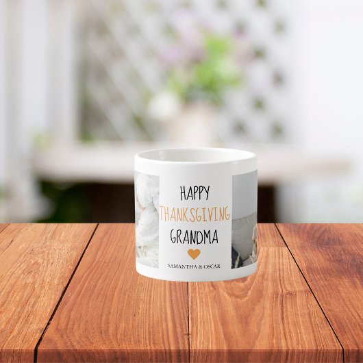 Modern Collage Foto Happy Thanksgiving Oma Espressotasse