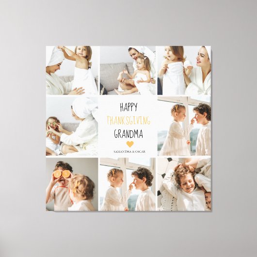 Modern Collage Foto Happy Thanksgiving Oma Leinwanddruck (Vorderseite)