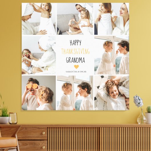 Modern Collage Foto Happy Thanksgiving Oma Leinwanddruck (Insitu (Wohnzimmer))