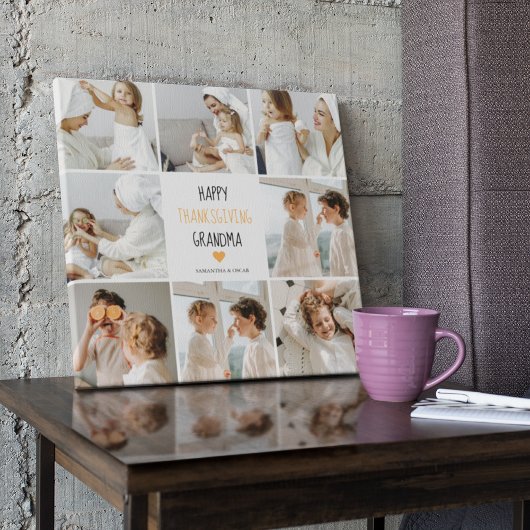 Modern Collage Foto Happy Thanksgiving Oma Leinwanddruck