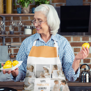 Modern Collage Foto Happy Thanksgiving Oma Schürze