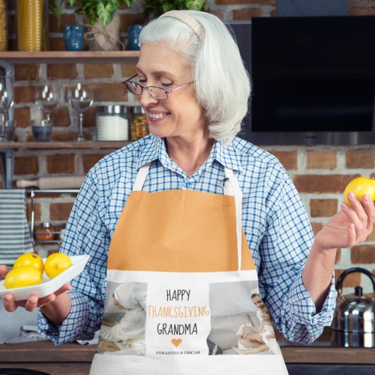 Modern Collage Foto Happy Thanksgiving Oma Schürze