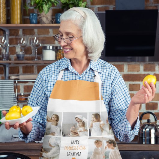 Modern Collage Foto Happy Thanksgiving Oma Schürze