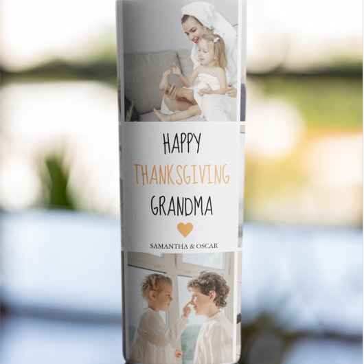 Modern Collage Foto Happy Thanksgiving Oma Thermosbecher