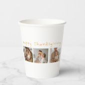 Modern Collage Foto & Happy Thanksgiving Pappbecher (Vorderseite)