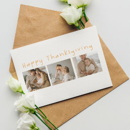 Modern Collage Foto & Happy Thanksgiving Postkarte