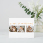 Modern Collage Foto & Happy Thanksgiving Postkarte (Stehend Vorderseite)