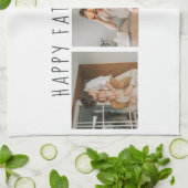 Modern Collage Foto & Happy Vathers Day Bestes Ges Geschirrtuch (Gefaltet)