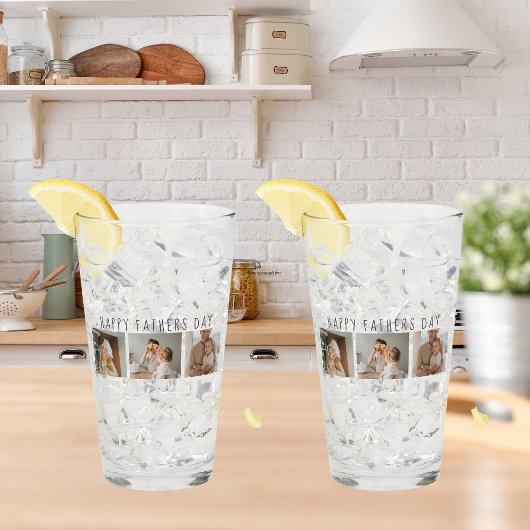 Modern Collage Foto & Happy Vathers Day Bestes Ges Glas