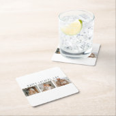 Modern Collage Foto & Happy Vathers Day Bestes Ges Rechteckiger Pappuntersetzer (Vor Ort)