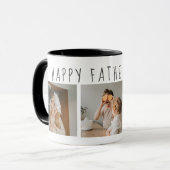 Modern Collage Foto & Happy Vathers Day Bestes Ges Tasse (Vorderseite Links)