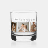 Modern Collage Foto & Happy Vathers Day Bestes Ges Whiskyglas (Vorderseite)