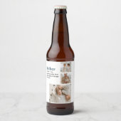 Modern Collage Foto Happy Vathers Day Gift Bierflaschenetikett (Vorderseite)