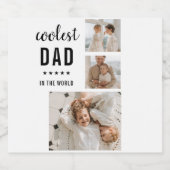 Modern Collage Foto Happy Vathers Day Gift Bierflaschenetikett (Einzelnes Label)