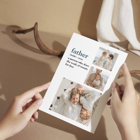 Modern Collage Foto Happy Vathers Day Gift Dankeskarte