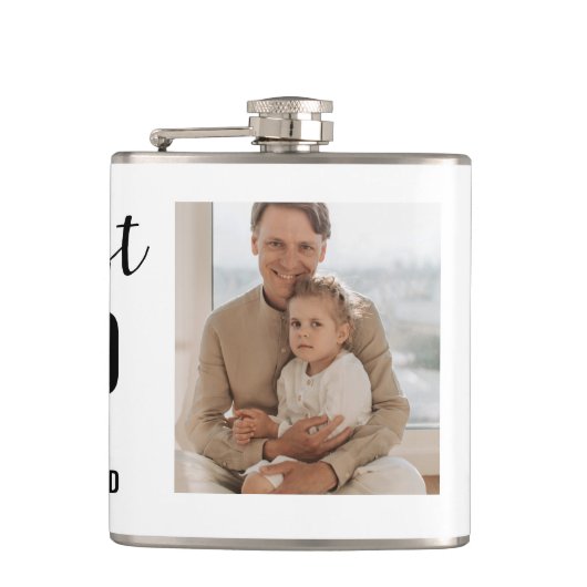 Modern Collage Foto Happy Vathers Day Gift Flachmann (Vorderseite)