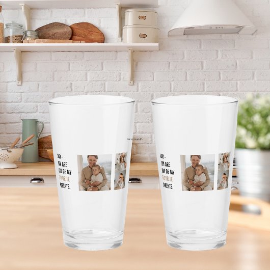 Modern Collage Foto & Happy Vathers Day Gift Glas