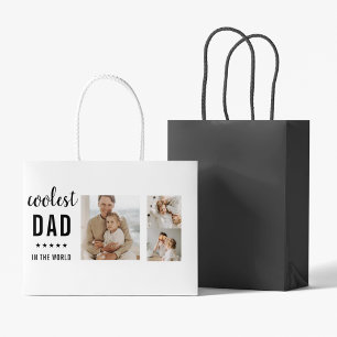 Modern Collage Foto Happy Vathers Day Gift Große Geschenktüte