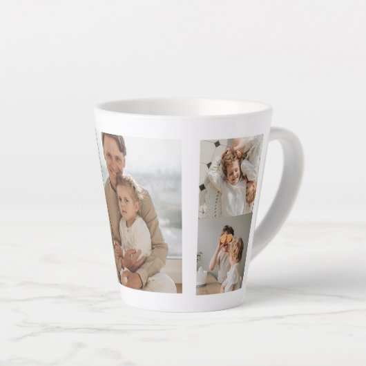 Modern Collage Foto & Happy Vathers Day Gift Milchtasse (Rechte Ecke)