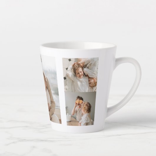 Modern Collage Foto & Happy Vathers Day Gift Milchtasse (Rechts)