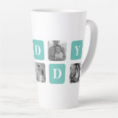 Modern Collage Foto Happy Vathers Day Gift Milchtasse (Rechte Ecke)