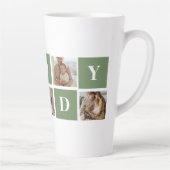 Modern Collage Foto & Happy Vathers Day Gift Milchtasse (Rechts)