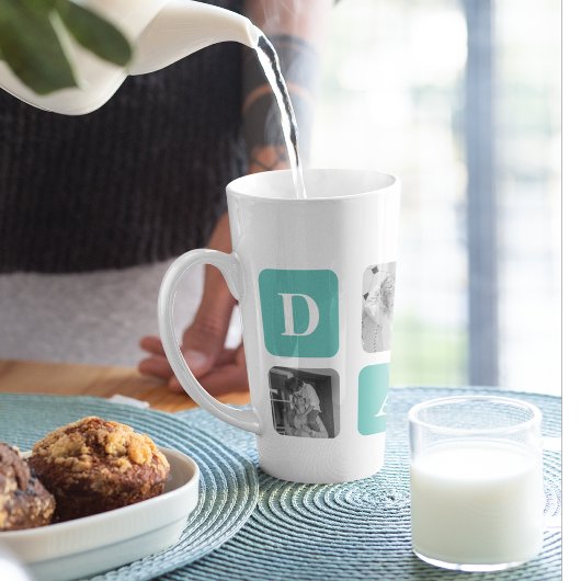 Modern Collage Foto Happy Vathers Day Gift Milchtasse