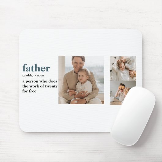 Modern Collage Foto Happy Vathers Day Gift Mousepad (Mit Mouse)