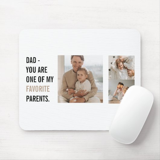Modern Collage Foto & Happy Vathers Day Gift Mousepad (Mit Mouse)