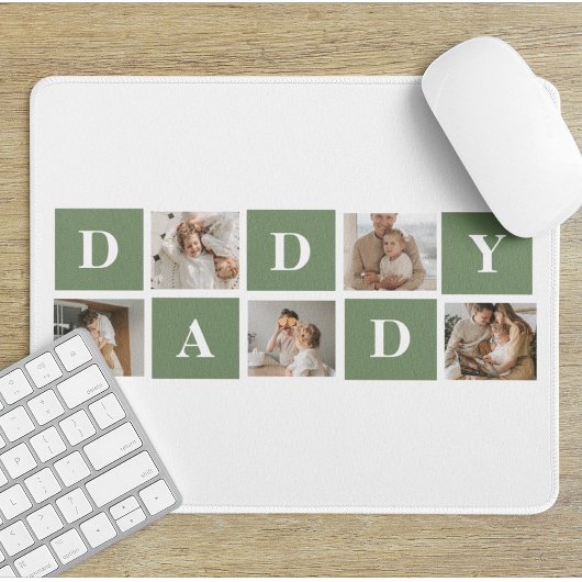 Modern Collage Foto & Happy Vathers Day Gift Mousepad