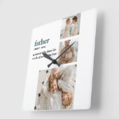Modern Collage Foto Happy Vathers Day Gift Quadratische Wanduhr (Winkel)