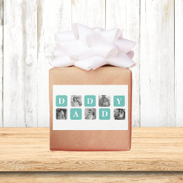 Modern Collage Foto Happy Vathers Day Gift Rechteckiger Aufkleber